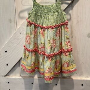 Matilda Jane Green Ruffled Smocked Sundress